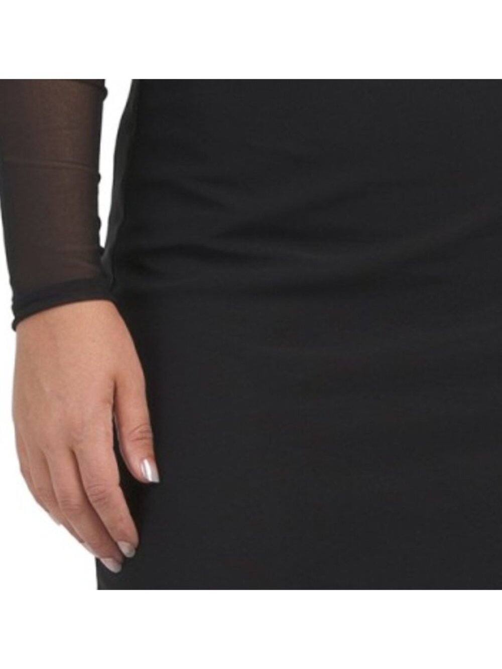 STEVE MADDEN Blare Asymmetrical Mock Neck Shear Dress - Picture 4 of 5